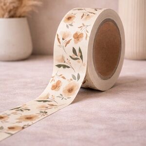 Boho Bloom - Water-Activated Shipping Tape - Eco-Friendly- 1 Roll